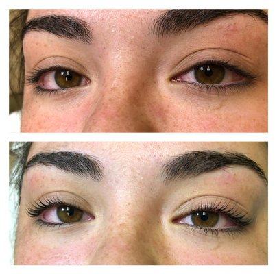 Our client has natural long lashes and all she needed was a nice lift! 

We now offer LASH LIFTING and TINTING services!