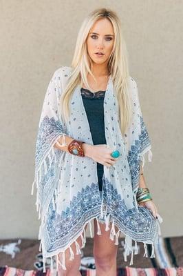 Boho cotton kimono, one size