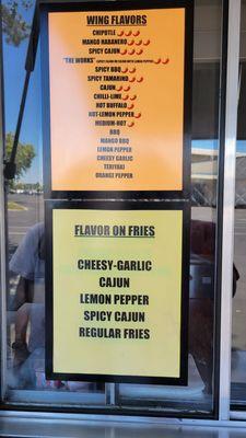 Flavors for wings & fries