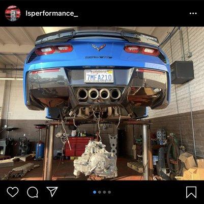 His page has numerous cars that he works on by stealing from the company