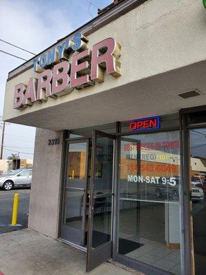 Tony's barber is open but the new place is named Barber by Tony and located across the street.