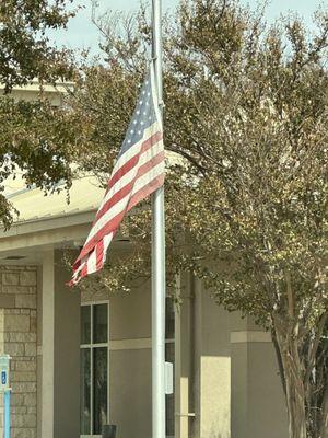 Tattered and faded American flag