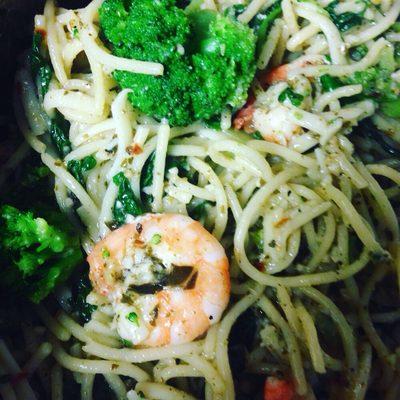 Butter garlic shrimp pasta