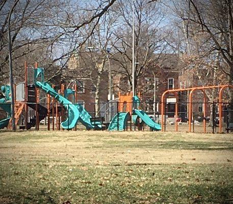 Unfenced playground.