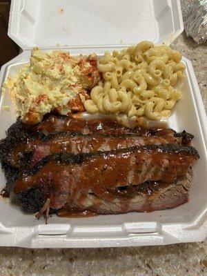 Brisket, potato salad, Mac n cheese