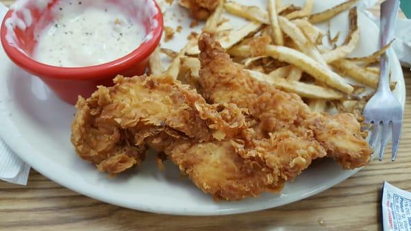 Chicken strips with homemade fries