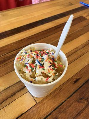 Butter beer with add ins: ice cream, marshmallow cream & sprinkles.