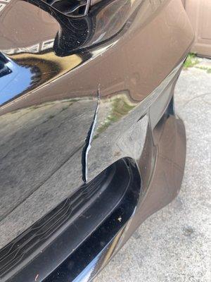 Cracked bumper