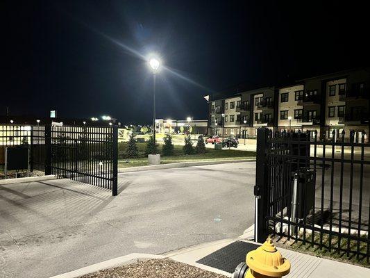 "Gated community". Gated are left open 24/7