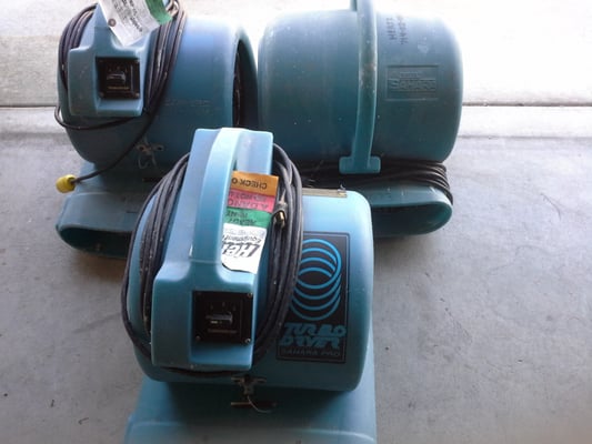 Water damage drying equipment..