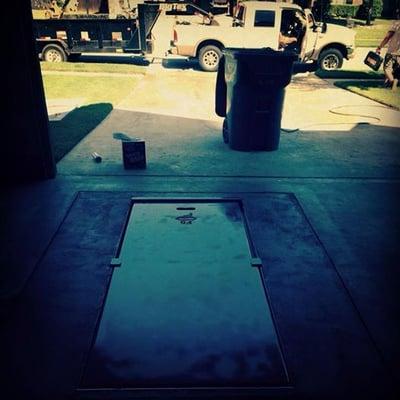 Underground garage storm shelter installed in Bixby, Oklahoma.