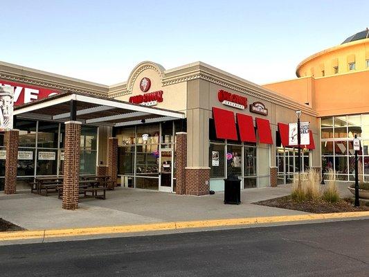 Restaurant Exterior and Patio Area