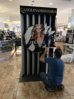 Macy's Carolina Herrera stand up at 3 locations . We do it all. Small and big !