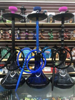 Wide variety of hookahs over 100 different styles and colors