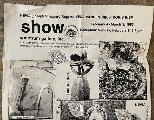 Advert for Art Show at Spectrum Gallery in DC