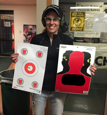 We can help you get results like this.  KimG came to us with very limited firearms experience.  In 10 short weeks, she got the results here.