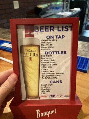 Beer Menu