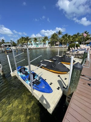 A system we did for a resort in key largo for kayaks, skis and water access!