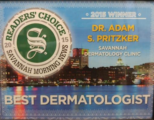 Dr. Pritzker Best Dermatologist in Savannah 2015