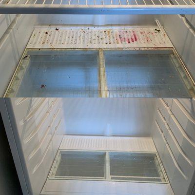 Refrigerator before/after