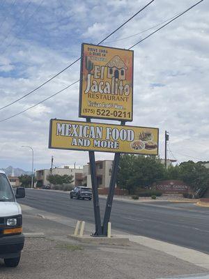 Sign outside restaurant