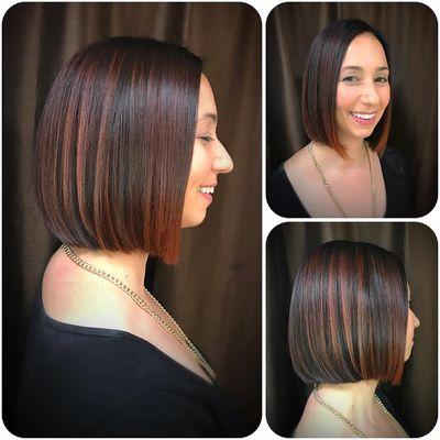 Blunt Bob with Balayage and foils