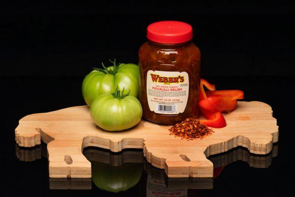 Weber's Brand Hot Green Tomato Piccalilli Relish