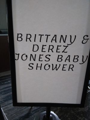 Brittany & Derez Jones Baby Shower sign.