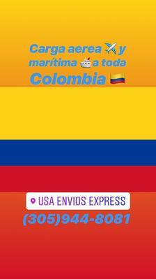 We offer air and sea cargo to Colombia special offers Tuesday, Thursday and Saturday