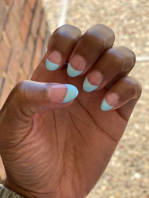 Blue french tip with gel polish $45