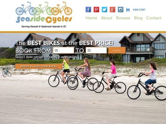 seasidecycles.com hired us for Logo, Photography, Responsive CMS Website Custom Rental Booking System Application