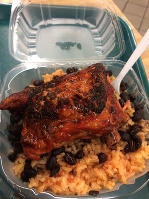 Roasted Chicken, Yellow Rice, Black Beans. $2.75 ! So good.