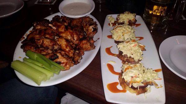 Grilled Wings and brisket stack apps!