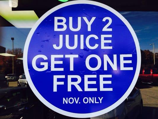 Buy 2 juice get one free