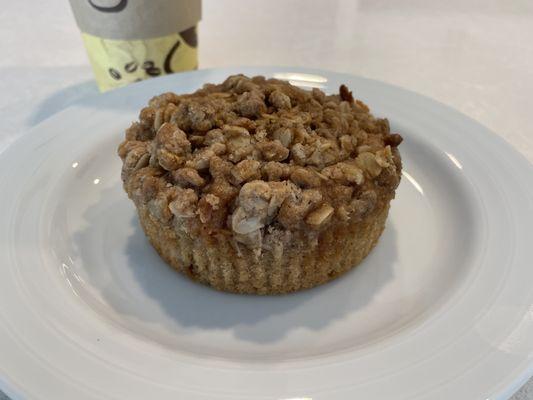 An absolutely delicious Guinness apple muffin with a nice oat topping... if it's in the case, GET IT!