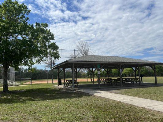 Picnic shelter and ball field