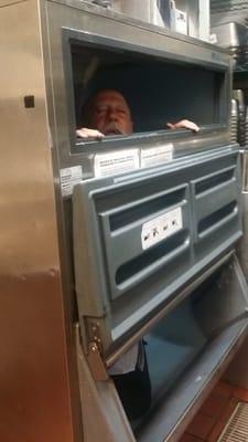 Larry the Owner is inside of an Ice Machine, we go where no man has gone before.