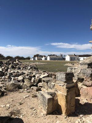 What's left of one part of an old officers' quarters