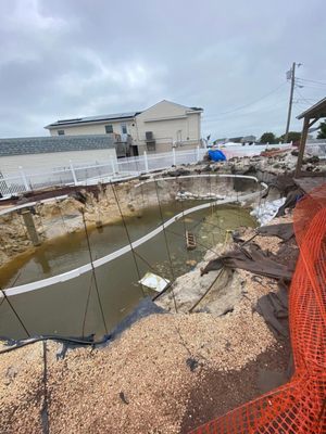 Our pool project when the first contractor left us with this mess.   Kline Brothers came to save the day.