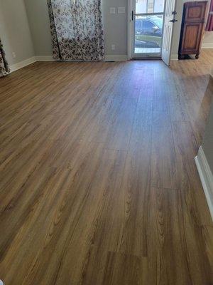 Living room and partial dining area