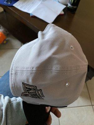 The back of the hat came all wrinkled