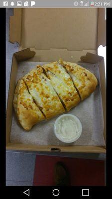 Buffalo chicken calzone