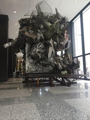 Frank Stella sculpture in the lobby