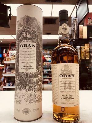 Oban Single Malt Scotch Whisky, Aged 14 Years. Originally from Scotland