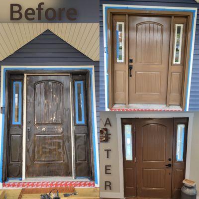 Exterior door sanding and painting