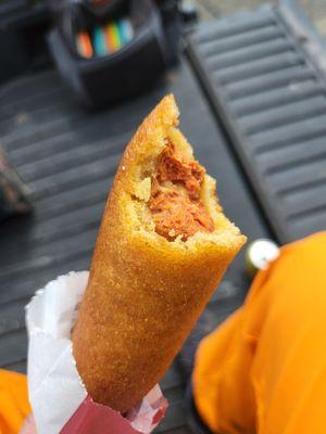 Chili cheese corndog