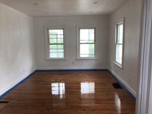 Refinished 100 year old oak floors