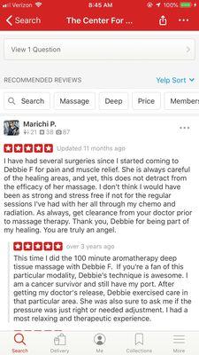 My review of Debbie from where she used to work.