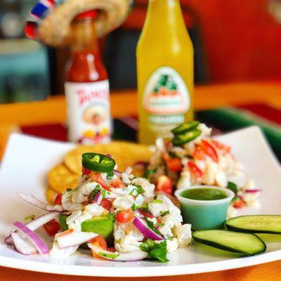 Ceviche stuffed avocado!