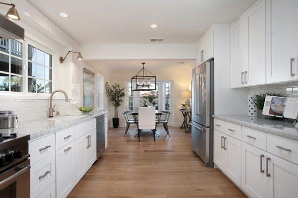 Remodeled Gallery Kitchen | Lotus Cabinets: Birch Painted White